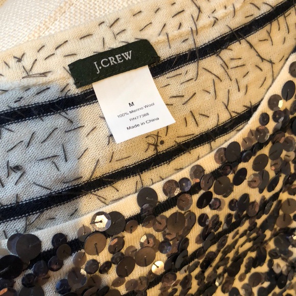 J.Crew Merino Sequin Confetti Stripe Sweater Dress - Picture 5 of 6